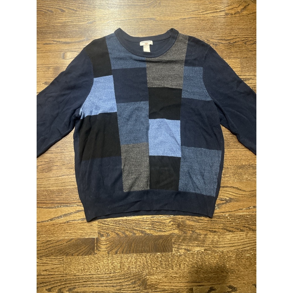 Vintage Dockers Men's Size XL Blue Pattern Crew‎ Neck Pullover Sweater
